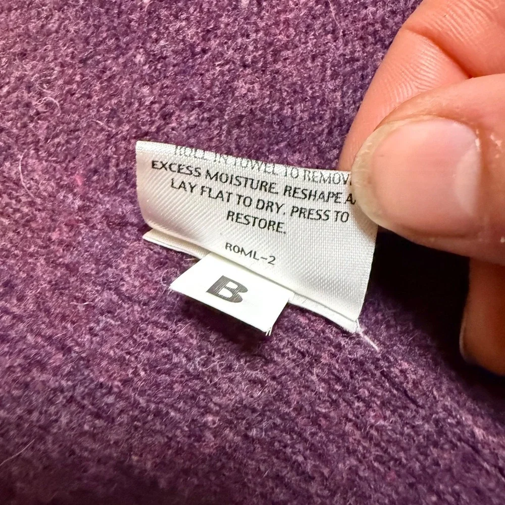 Eileen Fisher Sweater Long Sleeve Button Front‎ Cashmere Wool | Purple | Size XL